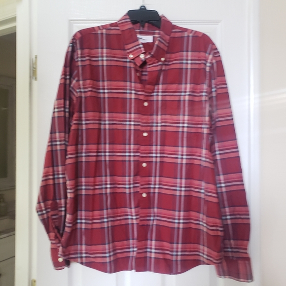 Gap Stretch Plaid Long Sleeve Button Down Shirt - Picture 1 of 6